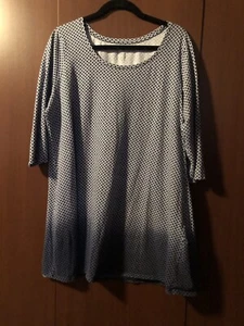 J.Jill Pure Jill Ballet Sleeve Tunic Top Geometric Dipped Design 1X - Picture 1 of 6