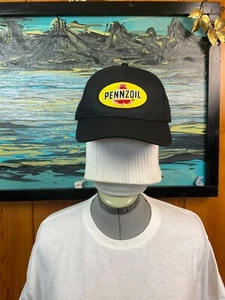Pennzoil Motor Oil Patch Racing Adjustable Strap Trucker Hat Baseball Brimmed - Picture 1 of 11