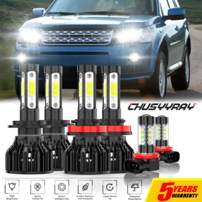 For Land Rover LR2 LR4 2010 2011 2012 2013 2014 2015 LED Headlight Fog Bulbs Kit - Image 1 of 4