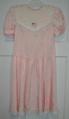 Vestido Gunne Sax de Jessica Mcclintock Tafetán Encaje Cuello Grande Vintage Niñas 12 Foto 1 de 4