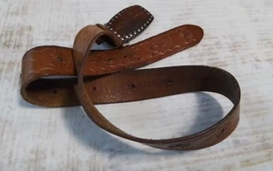 Linea Pelle Belt Genuine Brown Leather Studded Brass Rivets Vtg LP02045 - Picture 1 of 14