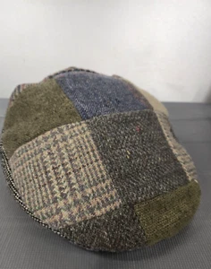 Hanna Hats Donegal Tweed 100% Wool Irish Newsboy/Cabbie Patchwork Cap Size Med - Picture 1 of 6