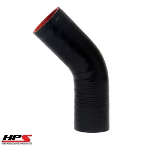 HPS 3/8" ID 4-ply Reinforced Silicone 45 Degree Elbow Coupler Hose Black 9.5mm - Bild 1 von 3