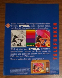 Seltene Werbung vintage TELEFUNKEN PALcolor & PALcromat Farbfernseher #2 1968 - Bild 1 von 1