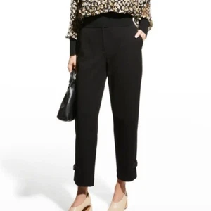 Pantalón cargo tejido Tory Burch mezcla de lana negro para mujer talla 6 - Imagen 1 de 15
