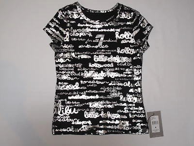 NUEVO CON ETIQUETAS $44 CAMISETA 7 FOR ALL MANDKIND GIRL talla 4 negra Foto 1 de 4