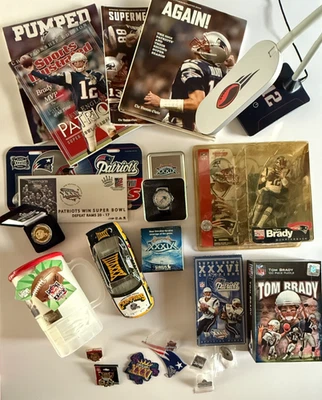 Tom Brady Patriots 2002 novato MacFarlane raro 20 piezas recuerdos Foto 1 de 4