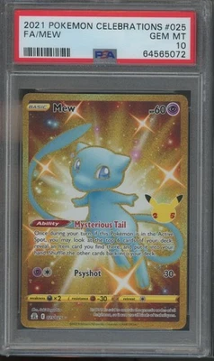 Pokemon TCG Mew 025/025 Celebrations Secret Rare PSA 10 - Image 1 of 2
