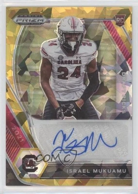 2021 Panini Prizm Draft Picks Gold Ice Israel Mukuamu #DPA-ISM Rookie Auto RC - Image 1 of 2