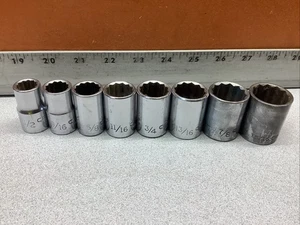 CRAFTSMAN 1/2 Drive 8pc Socket Set SAE 12-pt, 1-1/4 to 7/8 Made In USA ๐บ๐ธ VV + - Picture 1 of 4