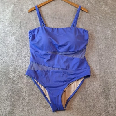 Trajes de baño para todos Traje de baño para mujer 18 azul de una pieza correas extraíbles malla NUEVO Foto 1 de 4