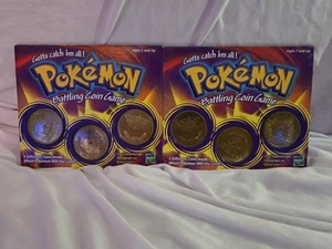 Pokemon Battling Coin Game - Set Of 6 Coins - With Storage Books - Picture 1 of 2