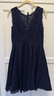 Elegante Vestido Midi de Encaje Azul Marino de Xandrine Talla Italiana Talla 44 EE. UU. M Fiesta de Verano  Foto 1 de 4