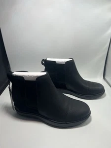 Sorel Emelie III Chelsea Botín Impermeable Mujer Talla 8.5 Cuero Negro NUEVO - Imagen 1 de 10