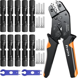 Crimping Plier Solar Plug Set, Preciva Crimper Pliers with 10pcs Panel Cable Con - Picture 1 of 7