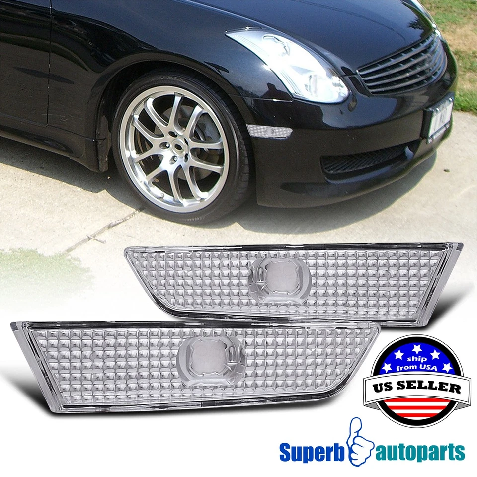 Fits 2003-2007 Infiniti G35 2 Door Coupe Bumper Lights Parking Signal Lamp - Image 1 of 4