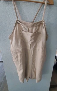 Old Navy Beige Linen Blend Cami Romper In Size M - Picture 1 of 7