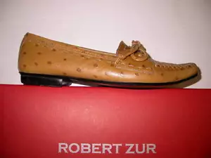 Zapato mocasín RZ Robert Zur Designs Terri bronceado avestruz extra estrecho - Imagen 1 de 3