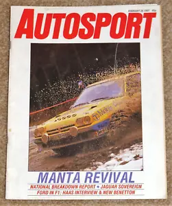 Autosport 26 Feb 1987* NAT'L BREAKDOWN RALLY - HISTORICS REVIEW - HAAS in F1 - Picture 1 of 1