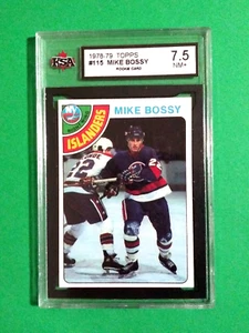 MIKE BOSSY 1978-79 Topps NHL Card # 115 KSA Grade 7.5 RC Auto New York Islanders - Picture 1 of 2