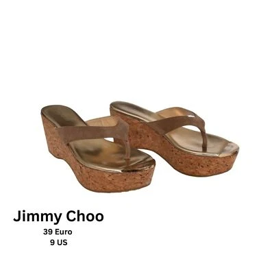 Jimmy Choo Pathos gamuza tostada + cuña de corcho talla 39/8,5 Foto 1 de 4