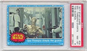 1977 Topps Star Wars #34 See-Threepio Diverts the Guards PSA 8 - Picture 1 of 2