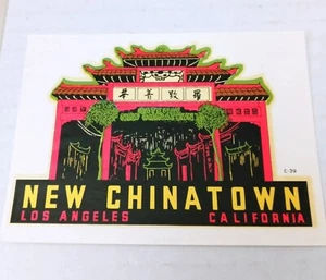 Vintage Lindgren Turner Water Slide Decal Sleeve C-39 New Chinatown Los Angeles  - Picture 1 of 4