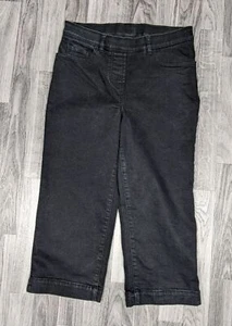 Alia Womens Size 8 Pull On Black Denim Capri Pants - Picture 1 of 9