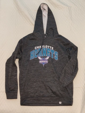 CHARLOTTE HORNETS Hoodie Sweater Fanatics Charcoal Polyester Men's Medium Cover