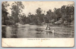 Postkarte Angeln am St. Joseph River Michigan D9 - Bild 1 von 2