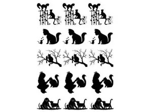 Cat Friends 15 Stck. 1 Zoll schwarz verschmolzenes Glas Aufkleber - Bild 1 von 1
