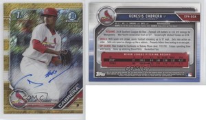 2019 Bowman Chrome Prospect Gold Shimmer Refractor /50 Genesis Cabrera Auto