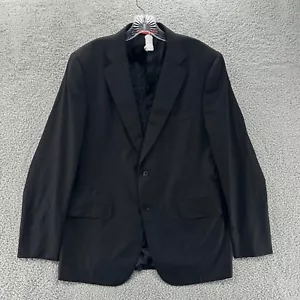 Isaia Napoli Blazer Mens EU 54 US 44 Black Striped Wool 2 Button Suit Jacket - Picture 1 of 13
