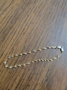 Danecraft 24K Gold Over Sterling Silver Twist Bracelet Italy  7.5". #2  Preowned - Picture 1 of 7