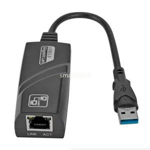 USB 3.0 Gigabit Ethernet LAN RJ45 1000Mbps Network Adapter For Windows PC Mac - Picture 1 of 11