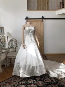 Scassi By Eva Wedding Gown Size 10 Stunning Gown Champagne - Picture 1 of 12