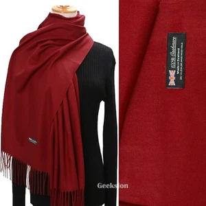 Womens Mens Soft Oversized Blanket 100% Cashmere Wool Shawl Wrap Scarf Scotland - Picture 1 of 26