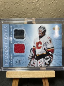 2007-08 UPPER DECK MIIKKA KIPRUSOFF FROZEN FABRICS GAME WORN JERSEY CARD