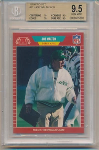 1989 Pro Set Football Joe Walton (#311) (Subs 2-10's/2-9.5's) BGS9.5 BGS - Picture 1 of 2