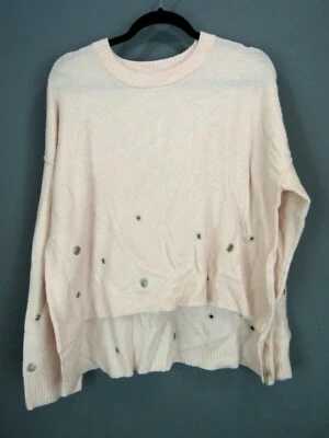 Feel The Piece Grommet High Low Hem Wool Sweater MSRP $255 Size 0/S - Image 1 of 3