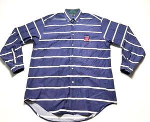 Vintage Tommy Hilfiger Shirt Button Front Blue Striped Long Sleeve Men's L Nice - Picture 1 of 6
