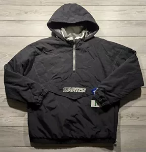 Starter Classic Logo Quarter Zipped With Hood Jacket Black Men's Size Large - Picture 1 of 10