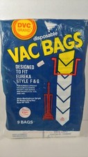 DVC brand 8 disposable vac bags to fit Eureka F & G  upright vacuum open package