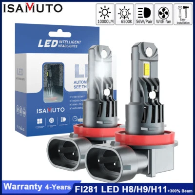 ISAMUTO LED Headlight Bulb H8 H9 H11 32PCS Chips Kit Super Bright White 10000LM  - Image 1 of 4