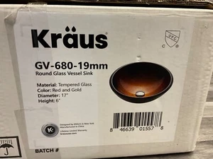 Kraus GV-680-19MM-10 Bathroom Sink - 17" Mercury Glass Vessel - Picture 1 of 6