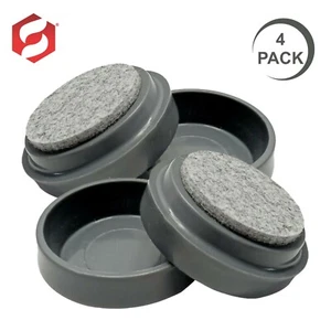 Large Grey Castor Cups Carpet Floor Chair Sofa Furniture Protectors Caster 66mm - Picture 1 of 11