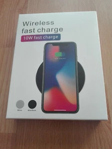 Fast Wireless Charging Pad kabelloses Ladegerät flach rund USB-Kabel siehe Fotos - Zdjęcie 1 z 7