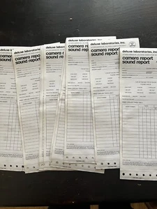 10x DELUXE LABORATORIES 16mm / 35mm Motion Picture Camera Reports HOLLYWOOD - Picture 1 of 3