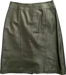 VINETTI Black Genuine Cow Hide Leather Pencil Skirt | Black | Size 12 - Picture 1 of 3