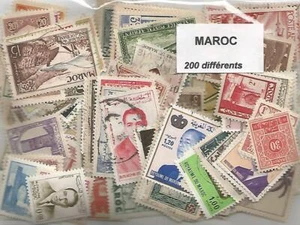 Lot de 200 timbres du Maroc - Picture 1 of 1